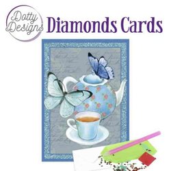 DDDC1078 Dotty Designs Diamond Cards - Teapot with butterflies