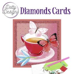 DDDC1077 Dotty Designs Diamond Cards - Tea with butterflies