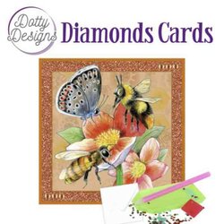 DDDC1079 Dotty Designs Diamond Cards - Red Flower with Bees