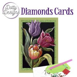  Dotty Designs Diamond Cards Wenskaart  - Tulips