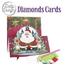 Diamond Painting DDDC1136 Dotty Designs Diamond Easel Card 136 - Santa with two Deer