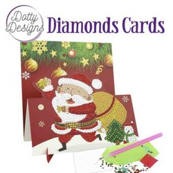 Dotty Designs Diamond Easel Card / Wenskaart  139 - Santa with Bell