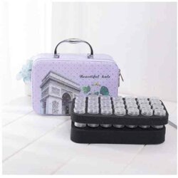 Opbergkoffer met 56  ronde potjes met handvat  Arc de Thriomphe