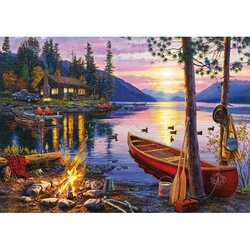 Meer met bootje  50  x 70