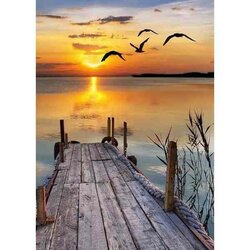 Aanlegsteiger bij zonsondergang 50  x 70
