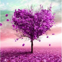 Diamond Painting Hartboom 40 x 40  ronde steentjes