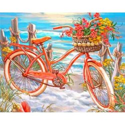 Diamond Painting Fiets 50 x 40  ronde steentjes