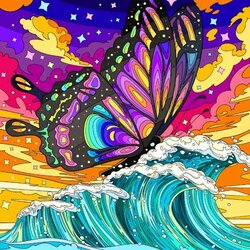  Diamond Painting Vlinder 50 x 50 ronde steentjes