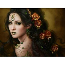 Diamond Painting  Ronde Steentjes Golden Rose 60 x 45