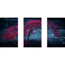 3 Luik Mysterieuze Boom  Ronde steentjes 83 x 38 cm