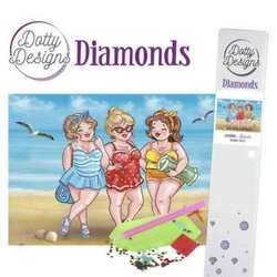 Diamond Painting Dotty Designs Diamonds - Bubbly Girls - Beach ronde steentjes