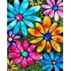 Diamond Painting  Veelkleurige bloemen  Extra blinkende steentjes 40 x 50  CM