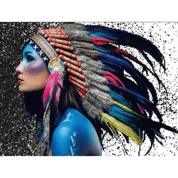 Shaman Girl  50 x 65 Ronde Steentjes