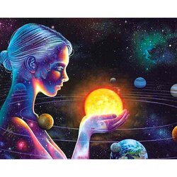 Diamond Painting Universe 50 x 40 Ronde Steentjes op kader