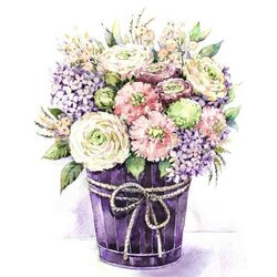 Lilac Tenderness 50 x40  cm  ronde steentjes met kader