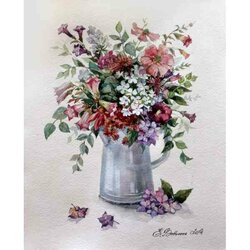 Diamond Painting Flower Rhapsody 50 x40  cm  ronde steentjes met kader