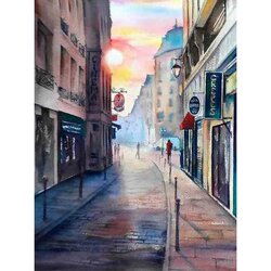 Diamond Painting Lane 40 x 50 cm  ronde steentjes met kader