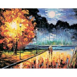 Diamond Painting Autumn Mood 40 x 50 cm  ronde steentjes met kader