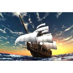  Diamond Painting Piratenschip - vanaf formaat 75 x 50 cm - vierkante steentjes