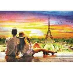 Diamond Painting Parijs zonsondergang 65x45 vierkante steentjes