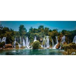 Waterval  100 x 45 cm  175 kleuren vierkante steentjes