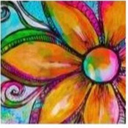 Diamond Painting  Grote Bloem Extra blinkende steentjes 40 x 40  CM