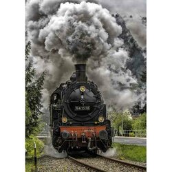 Diamond Painting ,Stoomtrein , 100 kleuren  , 70 x 50 cm , vierkante steentjes