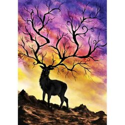 Hert  65x90  65 kleuren  vierkante steentjes