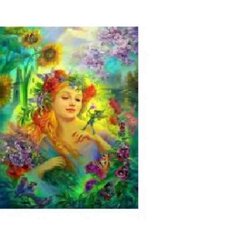 Diamond Painting Bloemenmeisje  50 x70  Vierkante Steentjes