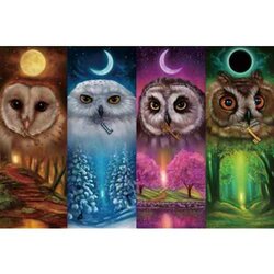 Diamond Painting Uilen 80x50 Vierkante steentjes