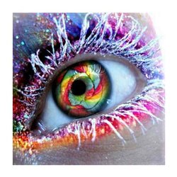 Diamond Painting Veelkleurige Oog  50x50 Vierkante steentjes