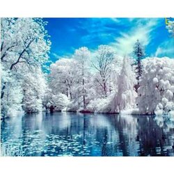 Diamond Painting Seeuwlandschap  60x50   Vierkante steentjes