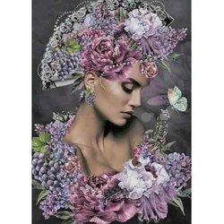 Diamond  Painting Romantische dame  40 x 50  cm Vierkante steentjes
