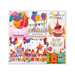 Diamond Painting 6 wenskaarten  Thema  Birthday