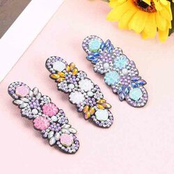 Diamond Painting Bloemig motief 2 3 haarspelden 3 verschillende kleuren