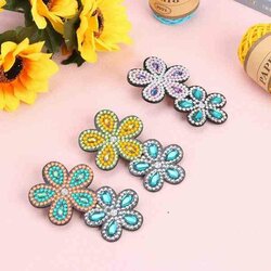 Diamond Painting Grote Bloemen 3 haarspelden 3 verschillende kleuren