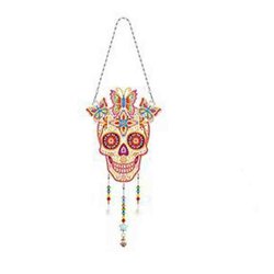 Hanger Diamond Painting Skull / Doodshoofd diameter 18 cm