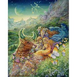 Josephine Wall Stier   90x72 cm  240 kleuren vierkante steentjes