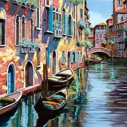 Diamond Painting Venice / Venetie 40 x40  cm vierkante steentjes