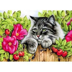 diamond Painting Rose Hedge 38x27 cm vierkante steentjes