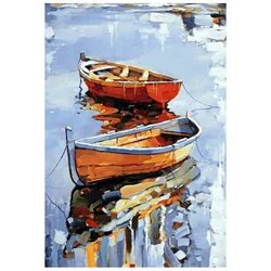 Diamond Painting Boats 27 x 38 cm vierkante steentjes