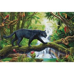 Diamond Painting kit Black Panther  100x68 cm vierkante steentjes