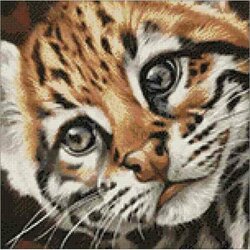 Diamond Painting kit Ocelot  38 x38 cm vierkante steentjes