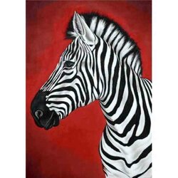 Diamond painting Full vierkant WD080 - Zebra 27x38 cm