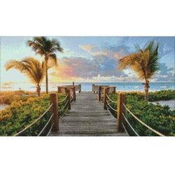 Diamond painting  - Bridge in the heaven 70  x40 cm vierkante steentjes