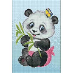 Diamond  Painting Little Panda 20 x 30 vierkante steentjes