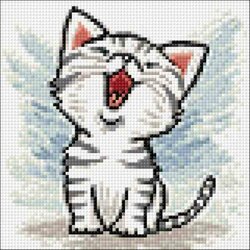 Diamond  Painting Kitten 20x20 vierkante steentjes