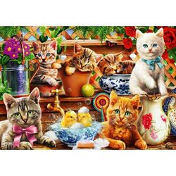 Kittens in the Potting Shed -  Puzzel 1000 stukjes