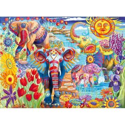 Elephants in the Garden  -  Puzzel 6000 stukjes