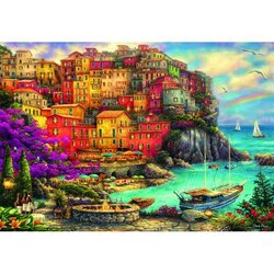 A Beautiful Day at Cinque Terre  Puzzel 1000 stukjes